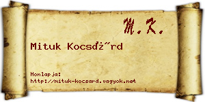 Mituk Kocsárd névjegykártya